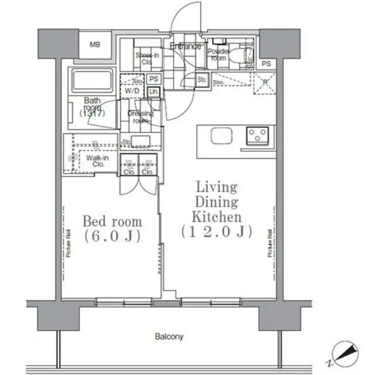 パークハビオ目黒リバーサイド 5階階 間取り