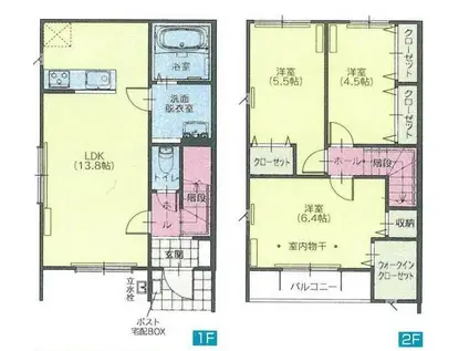 クレスト・ヒル(3LDK)の間取り写真