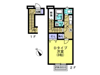 ART弥生町ヒルズ(1K/2階)の間取り写真