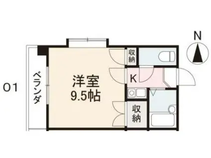 ベルシャンテ(ワンルーム/3階)の間取り写真