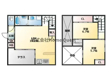 コートハウスM(2LDK/1階)の間取り写真