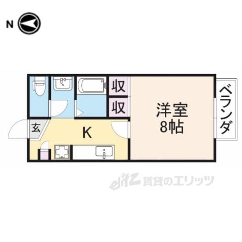 宮司サンシャインⅢ(1K/2階)の間取り写真