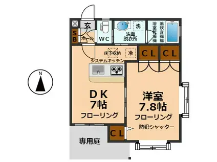 グレース永福NO4(1DK/1階)の間取り写真