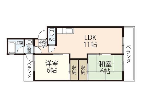 翠光マンション(2LDK/3階)の間取り写真