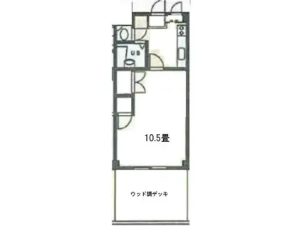 パークサイド南葛西(1K/1階)の間取り写真