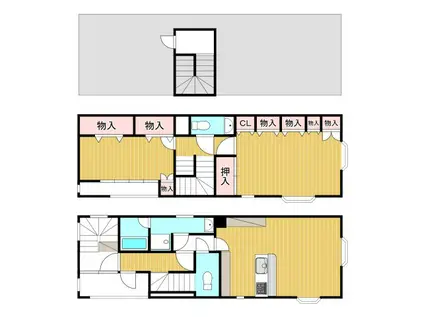 与古道町ビル(2LDK/1階)の間取り写真