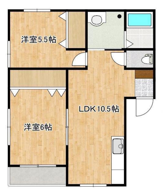 エル・ドラド(2LDK/2階)の間取り写真