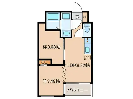 THE GRANDWIN(2LDK/5階)の間取り写真