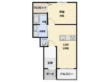 ガーデンテラス十連寺 B棟(1LDK/1階)の間取り写真