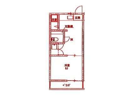 ダイヤモンドヒルズ横浜能見台(1DK/2階)の間取り写真