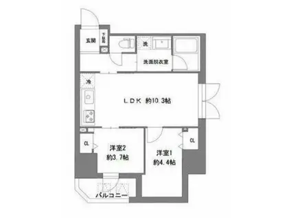 ラ・ヴィータ東上野(2LDK/3階)の間取り写真