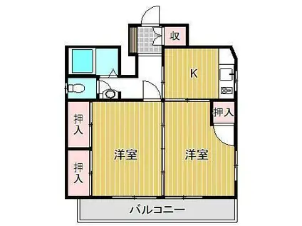 京都池園(2K/1階)の間取り写真