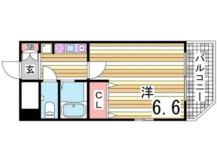 マンションマイウェイ(1K/4階)の間取り写真