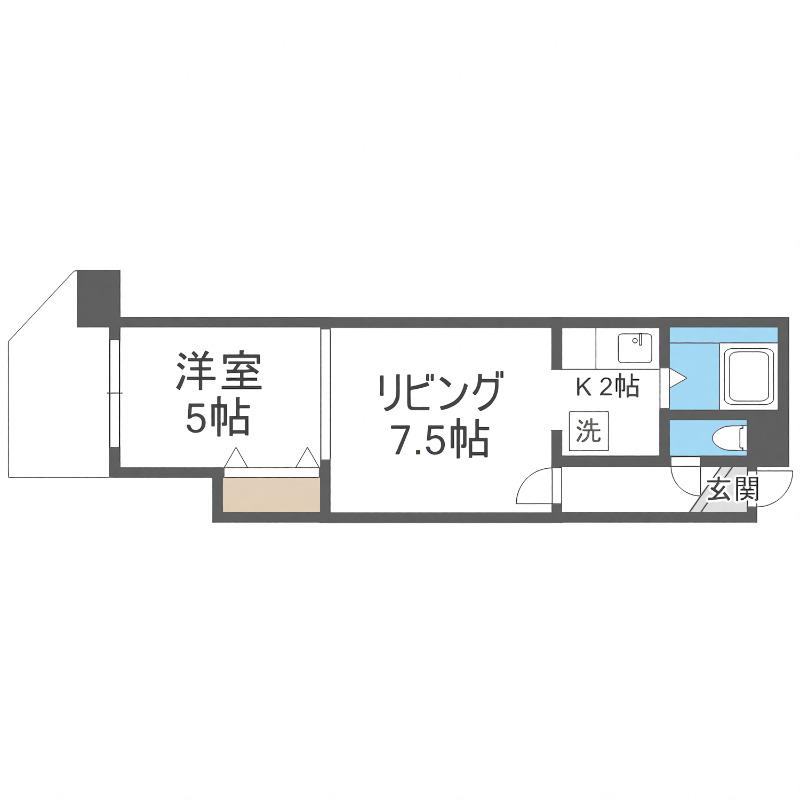 パークヒルズ東札幌(1LDK/10階)の間取り写真