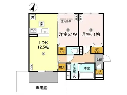 ソレアード魚崎北町(2LDK/3階)の間取り写真