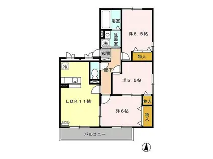 メゾンドールA(3LDK/3階)の間取り写真