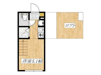 CORAZON(ワンルーム/2階)の間取り写真