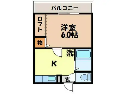 プチメゾン小船越(1K/2階)の間取り写真
