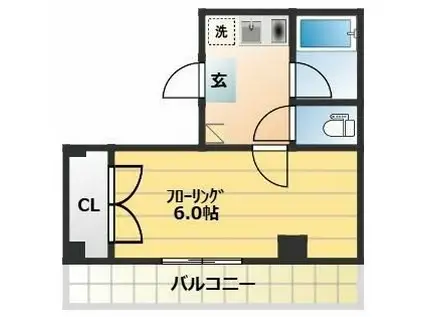 キャナルOGAWA(1K/5階)の間取り写真