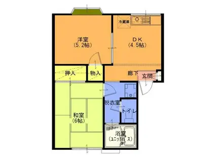 ファミール大島I(2DK/2階)の間取り写真