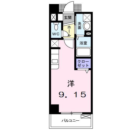 ブローテ本厚木(ワンルーム/5階)の間取り写真
