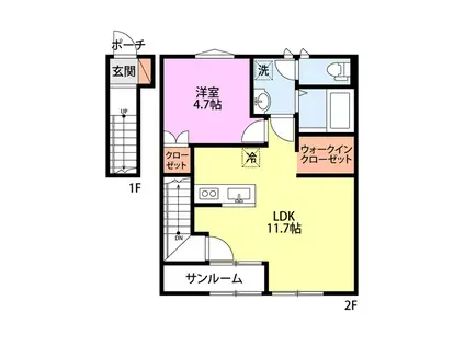 イロンデールメゾン(1LDK/2階)の間取り写真