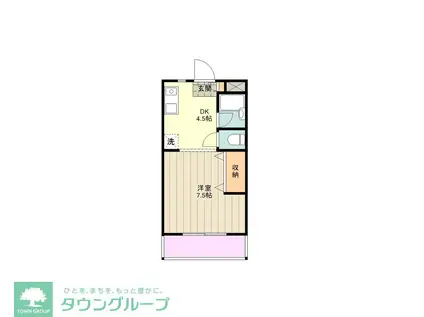 グランドール立川(1K/3階)の間取り写真