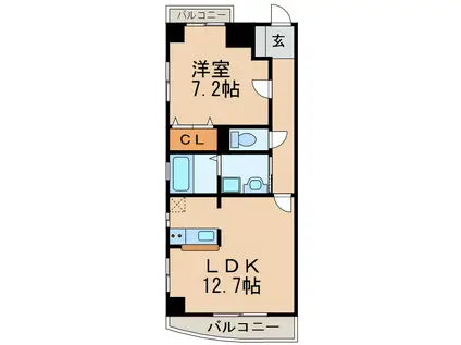 SPACE IV(1LDK/1階)の間取り写真