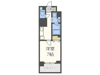 ハビテ靱センターコート(1K/10階)の間取り写真