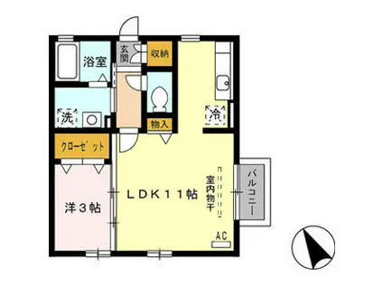 ロイヤルメゾン(1LDK/2階)の間取り写真