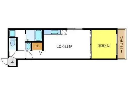 フジパレス西住之江I番館(1LDK/2階)の間取り写真