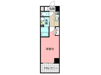 MDI PROSPERARE 北九州市立大学前(1K/3階)の間取り写真