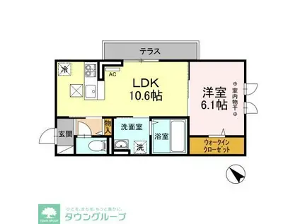 アグノス エーナ(1LDK/1階)の間取り写真