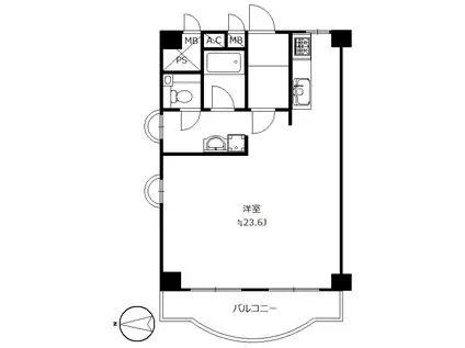 ニュー大崎マンション(ワンルーム/5階)の間取り写真