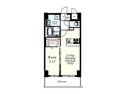 MYS CASETTA KURUME(1LDK/8階)の間取り写真