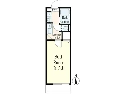 メゾン・ド・グレーヌ(1K/2階)の間取り写真