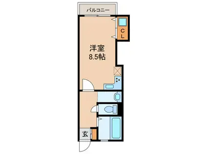 東都向島コーポ(ワンルーム/1階)の間取り写真