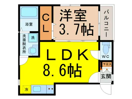 CLAIR PLAGE(1LDK/3階)の間取り写真