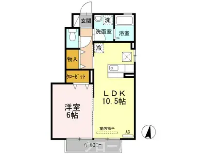 SALZ(1LDK/1階)の間取り写真