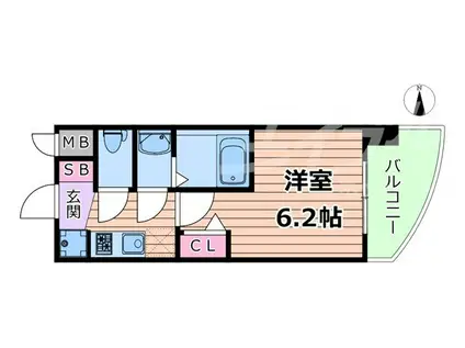 ALIVIS放出(1K/2階)の間取り写真