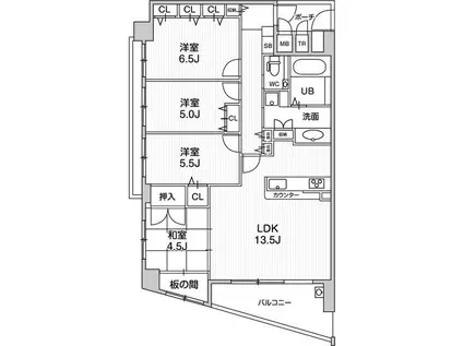 レイセニット奈良 グラン・ヴェルジェ(4LDK/2階)の間取り写真