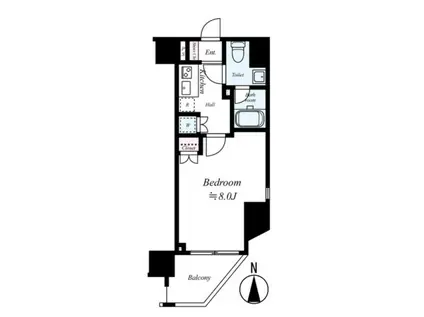 RISINGPLACE 南千住(1K/2階)の間取り写真