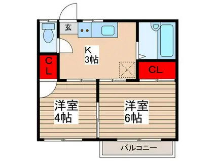 コーポ88(2K/1階)の間取り写真