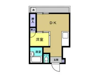 美山フラッツ(1DK/5階)の間取り写真