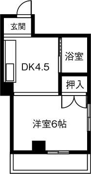 プチメゾン二葉(1DK/3階)の間取り写真