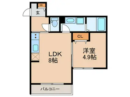 MAISON DU ALPHA(1LDK/3階)の間取り写真