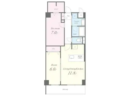 エスペランサ7(1SLDK/1階)の間取り写真