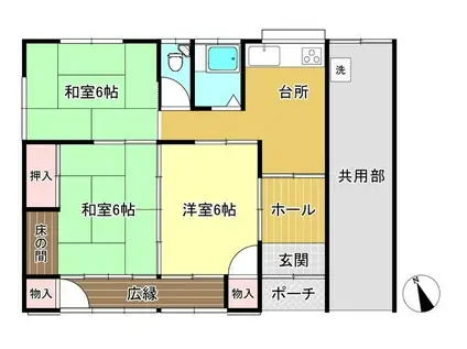 下恩田貸アパート(3DK/1階)の間取り写真