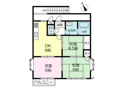 アーバン山崎(3DK/2階)の間取り写真