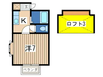 メモリーハイツ(1K/1階)の間取り写真
